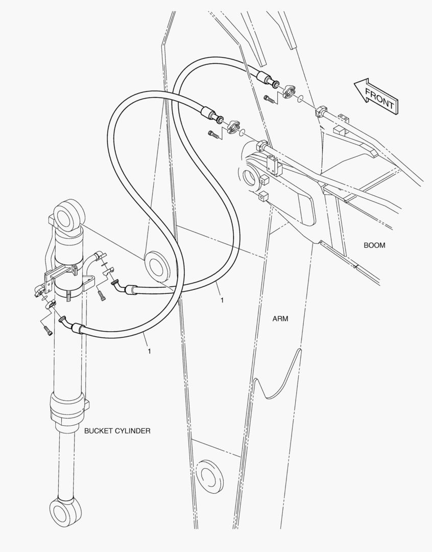 ПЕРЕДНИЙ ТРУБОПРОВОД-3.75 м РУКОЯТЬ