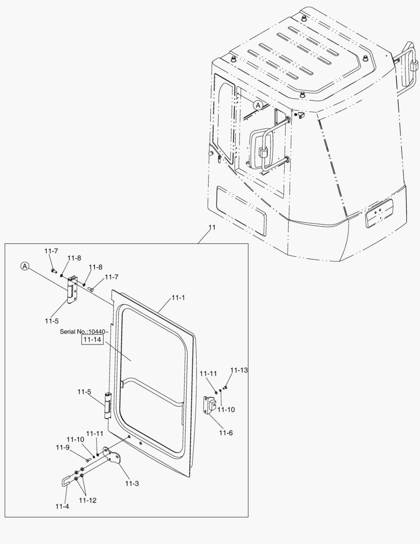 5172 CABIN - DOOR ASSY(R.H);TINED GLASS [10001~10731]
