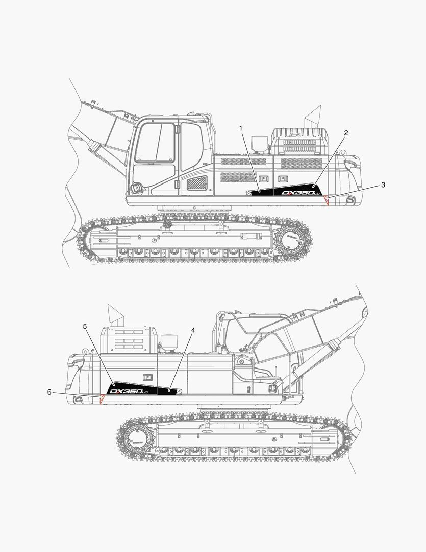 5230 DECAL - MACHINE NAME(DX350LC-5)
