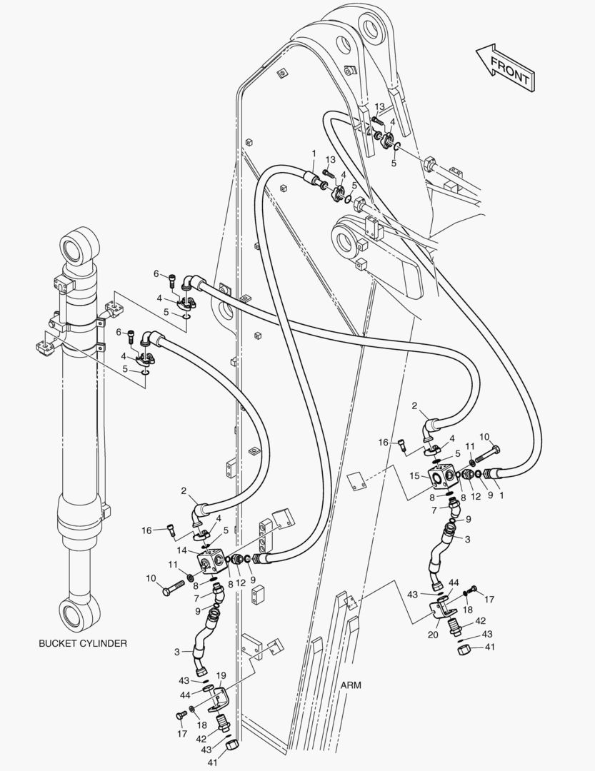ГИДРОСИСТЕМА РУКОЯТИ - РУКОЯТЬ 3.5 м(ГРЕЙФЕРНЫЙ КОВШ)