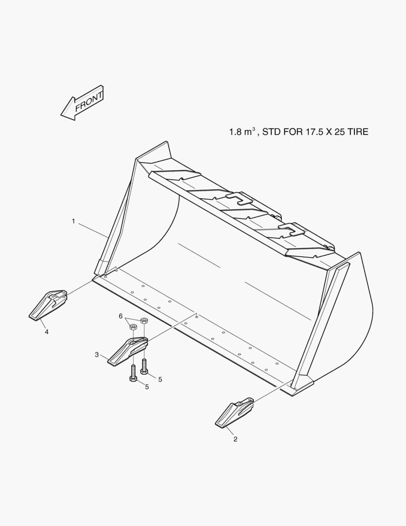 2140 BUCKET-1.8гЋҐ - TOOTH(STD.)