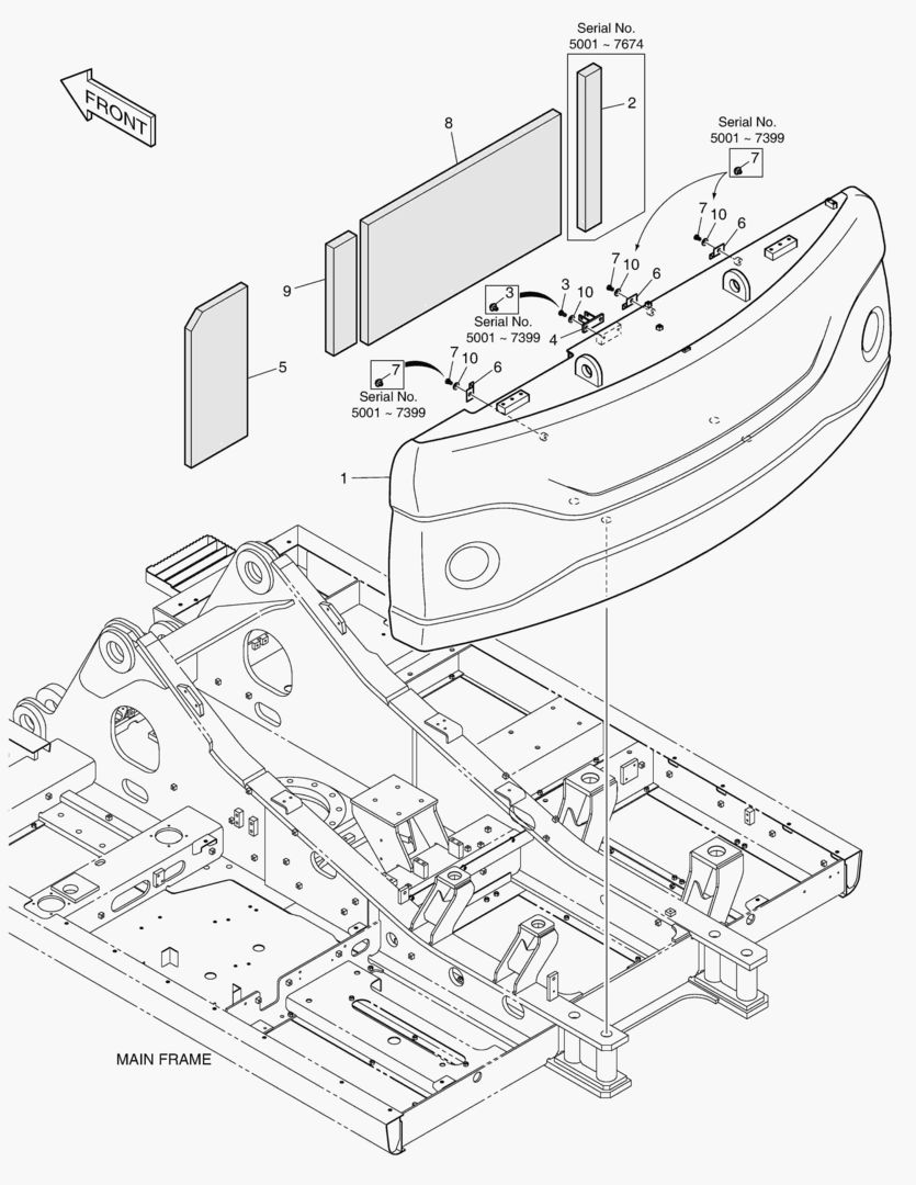 7170 COUNTER WEIGHT - 5.0TON(WITH FOAM)