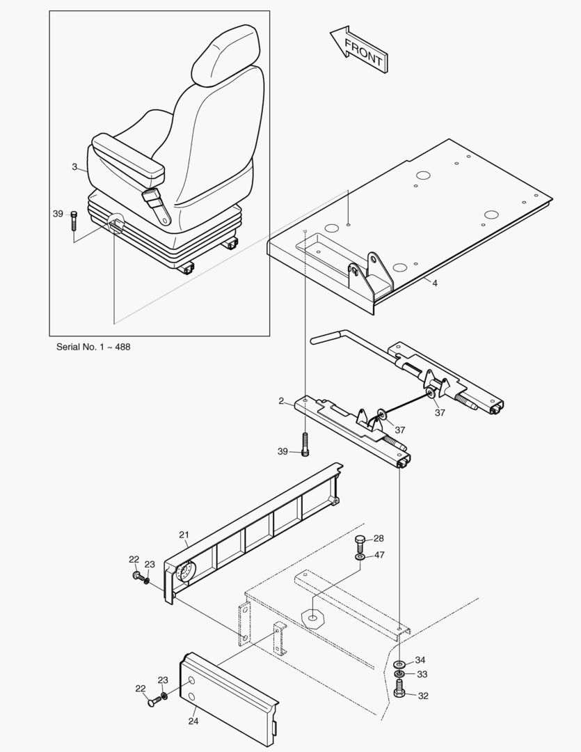 1400 SEAT & ELECTRIC BOX