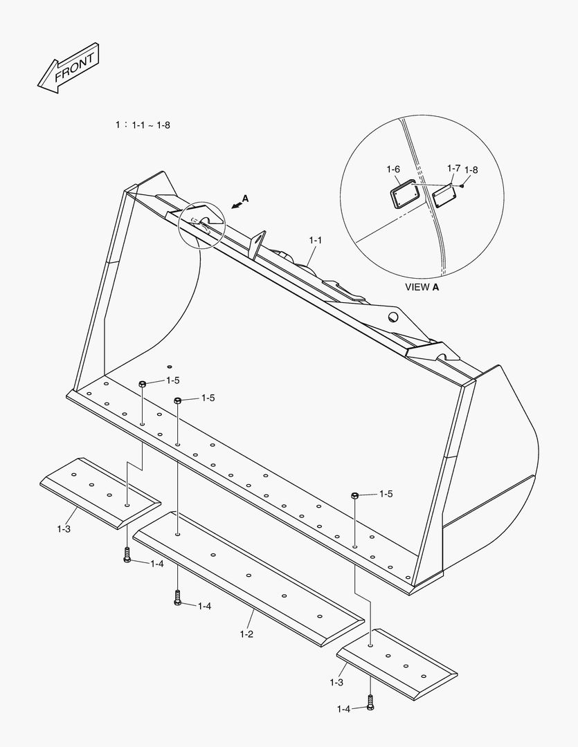5170 BUCKET-3.7гЋҐ-CUTTING EDGE
