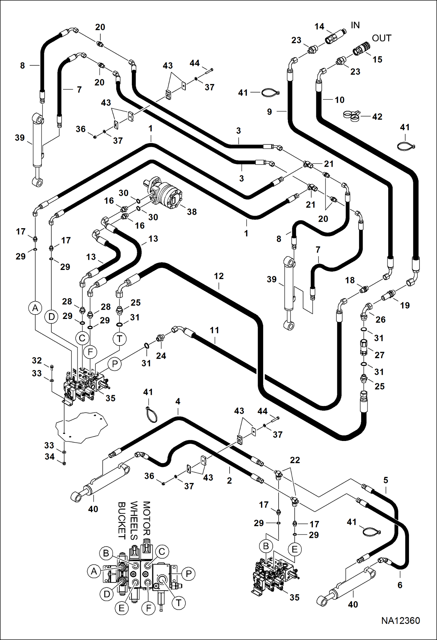 УСТРОЙСТВО ДЛЯ ОЧИСТКИ ПЕСКА (СХЕМА ГИДРАВЛИЧЕСКОЙ СИСТЕМЫ) (СЕРИЙНЫЙ НОМЕР B3YZ И ВЫШЕ)