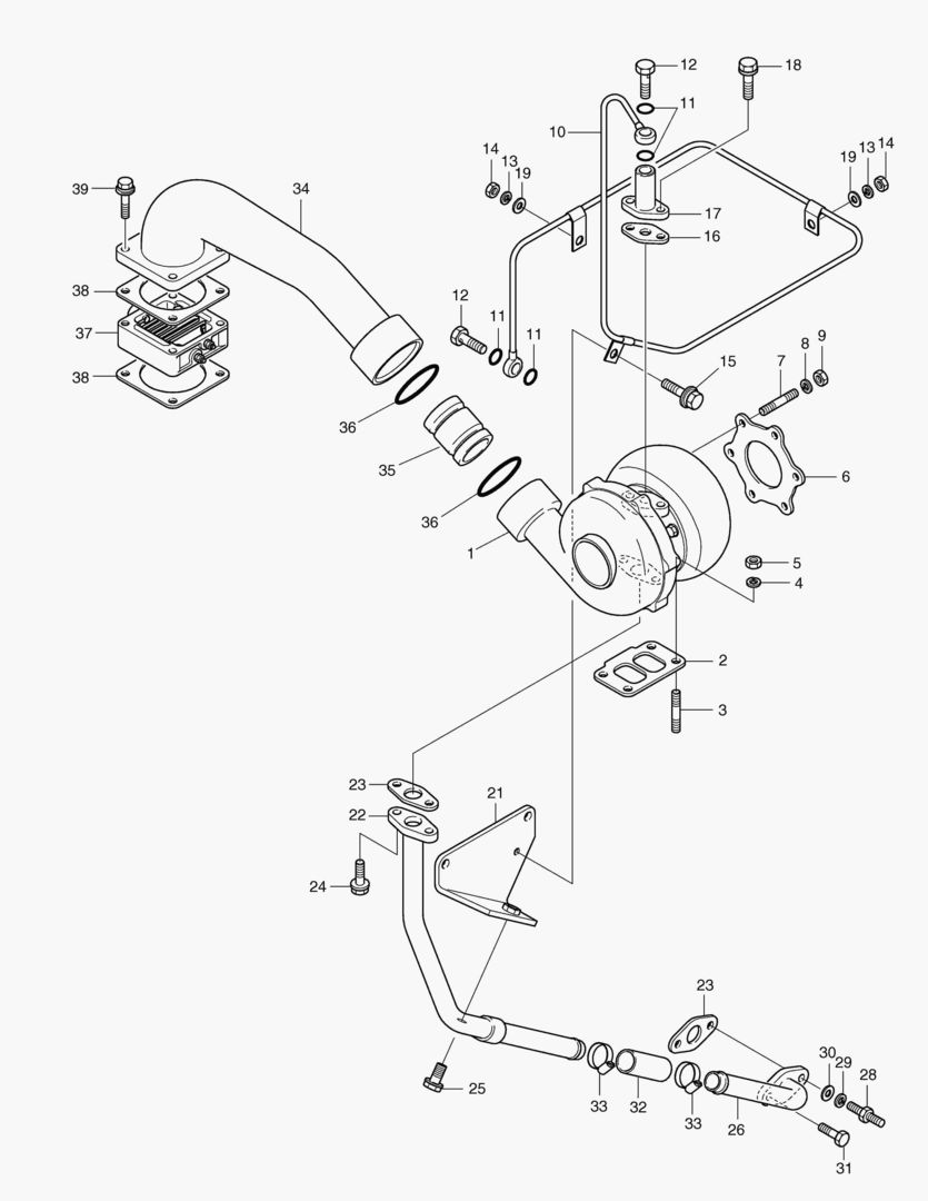 031 TURBO CHARGER & OIL PIPE