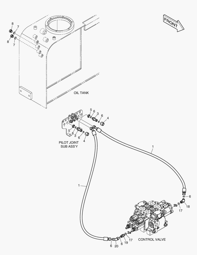 ТРУБОПРОВОД СЕРВОУПРАВЛЕНИЯ - 2 КАТУШКИ(3 РЫЧАГА)