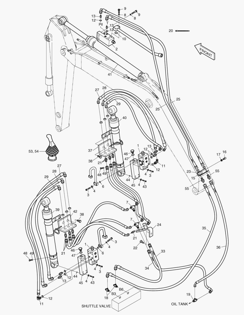 5670 LOCK VALVE PIPING-6.3m BOOM + 2.9m ARM [298~]