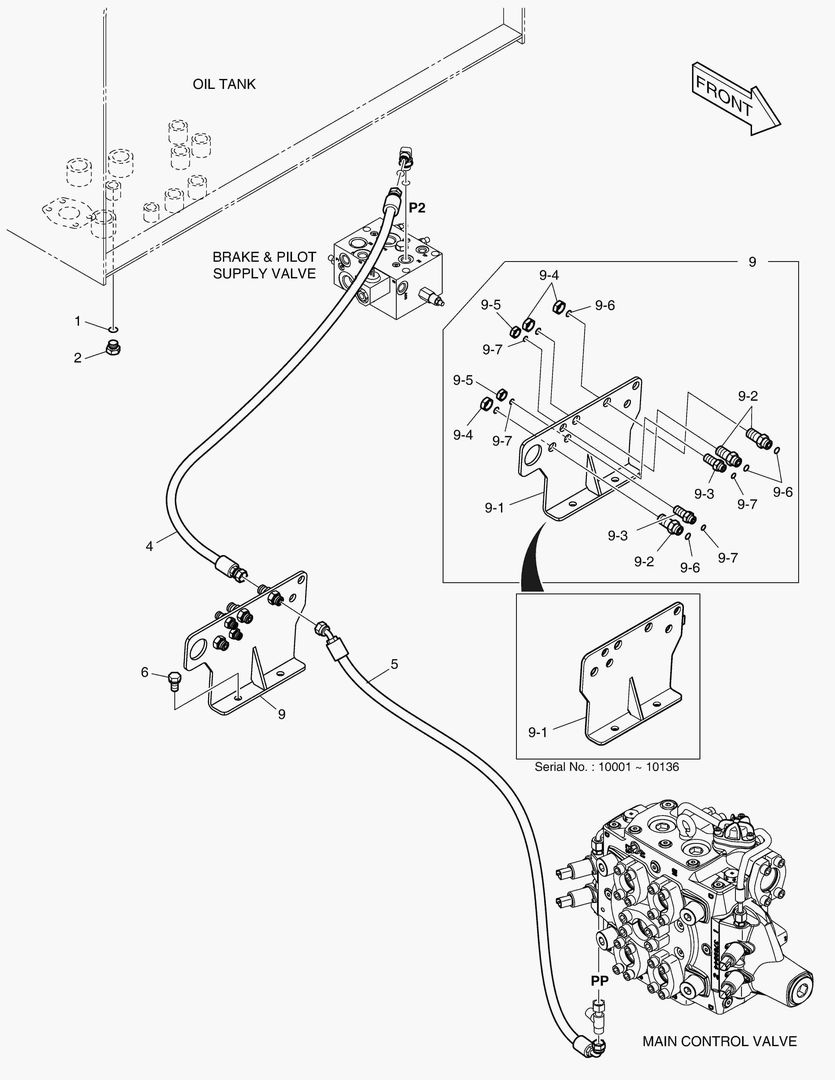 ТРУБОПРОВОД СЕРВОУПРАВЛЕНИЯ - 2 КАТУШКИ(ЭЛЕКТРИКА)