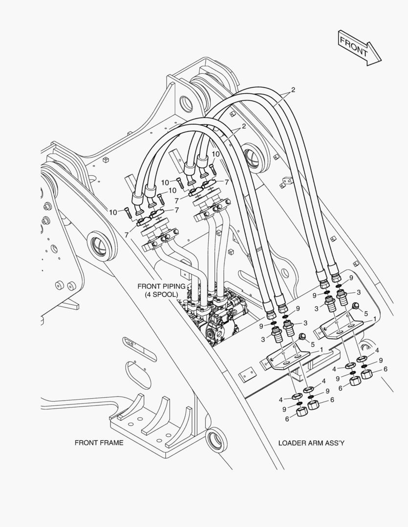 ГИДРОСИСТЕМА РУКОЯТИ ПОГРУЗЧИКА - 4 КАТУШКИ