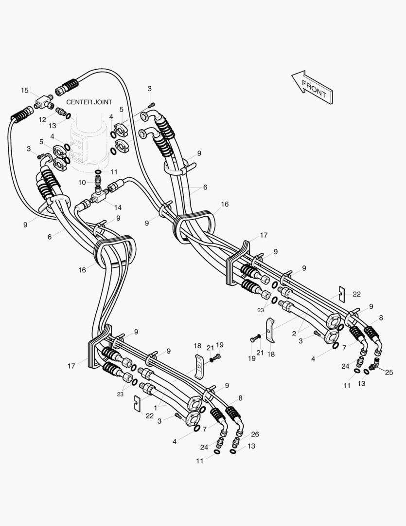 ТРУБОПРОВОД ХОДА(3 м ГУСЕНИЦА)-ОПЦИЯ