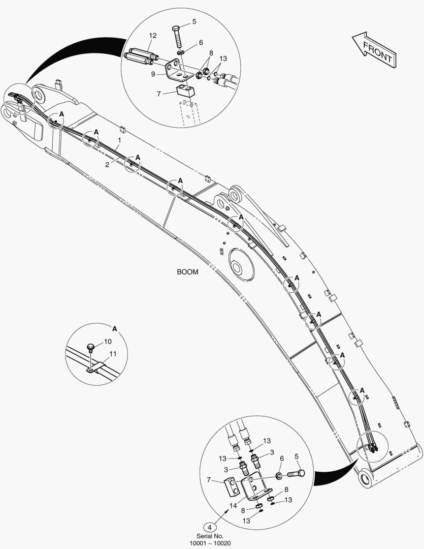 ГИДРОСИСТЕМА СТРЕЛЫ - БЫСТРОУСТАНАВЛИВАЕМЫЙ ФИКСАТОР(СТРЕЛА 6.3 м)