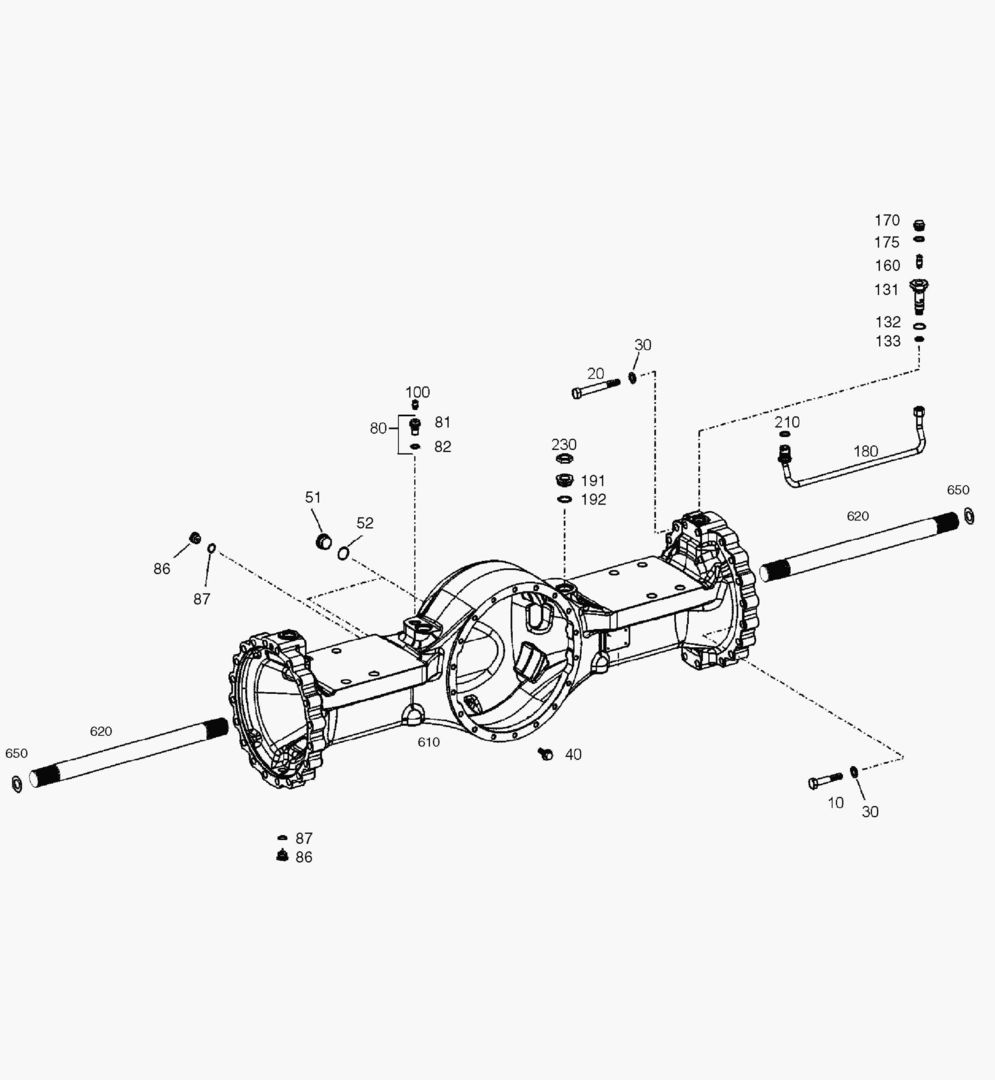 3330 AXLE CASING - FRONT AXLE [5001~10221]