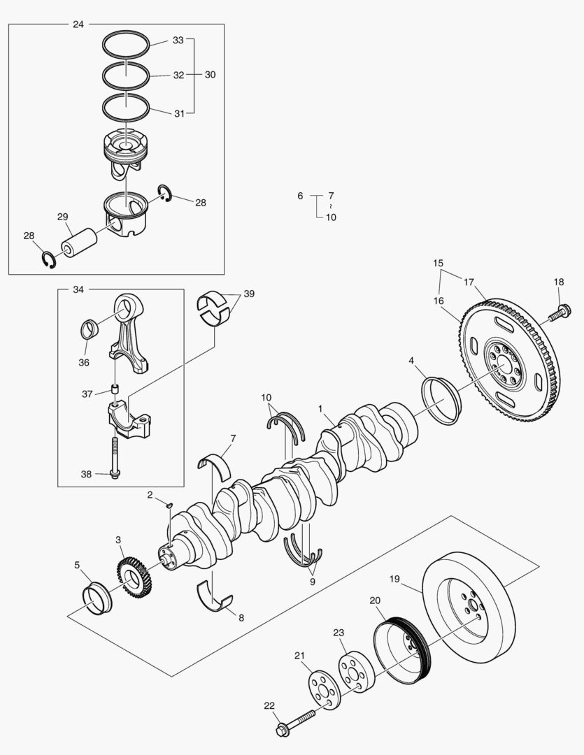 015 CRANK SHAFT & PISTON