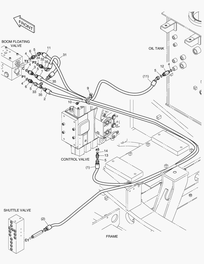 ТРУБОПРОВОД СЕРВОУПРАВЛЕНИЯ - СТРЕЛА ПЛАВАЮЩЕГО ТИПА