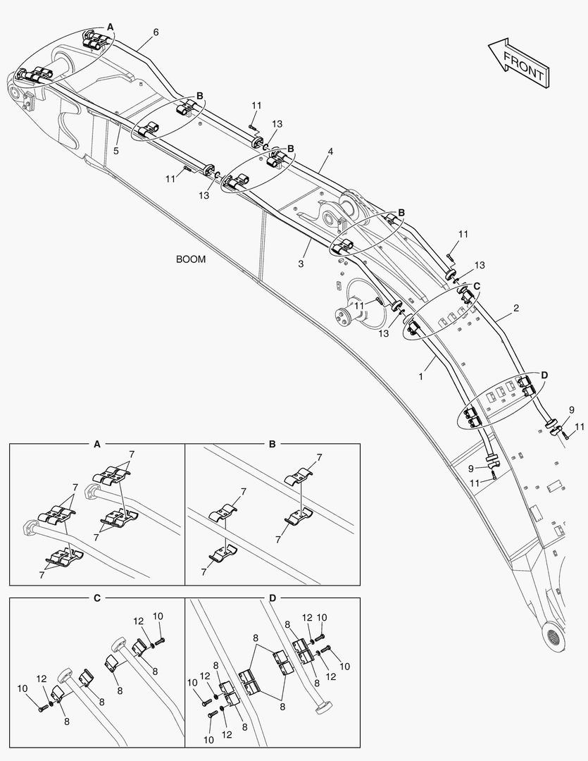 6480 BOOM PIPING - ONE & TWO WAY(BOOM 7.7m)