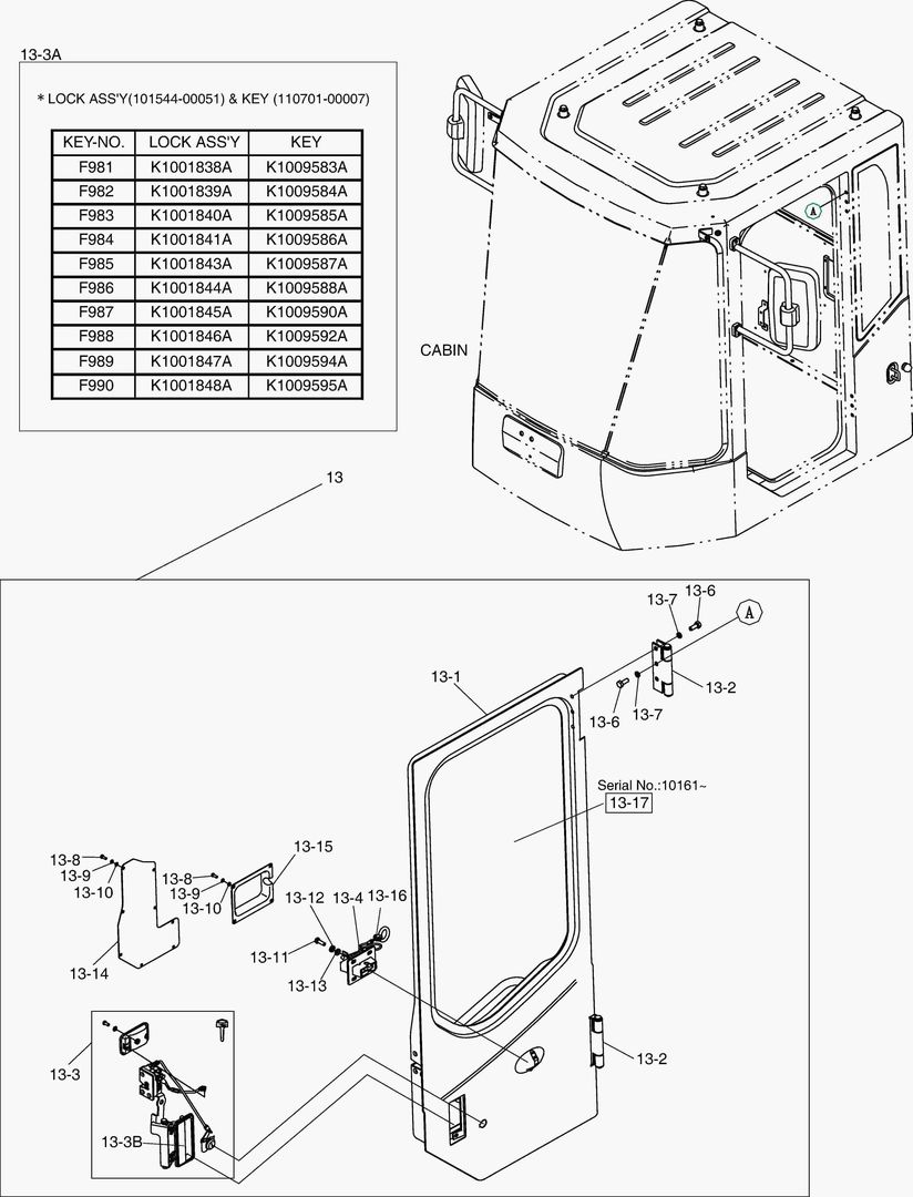 5120 CABIN - DOOR ASS`Y(L.H);TINED GLASS [~10627]