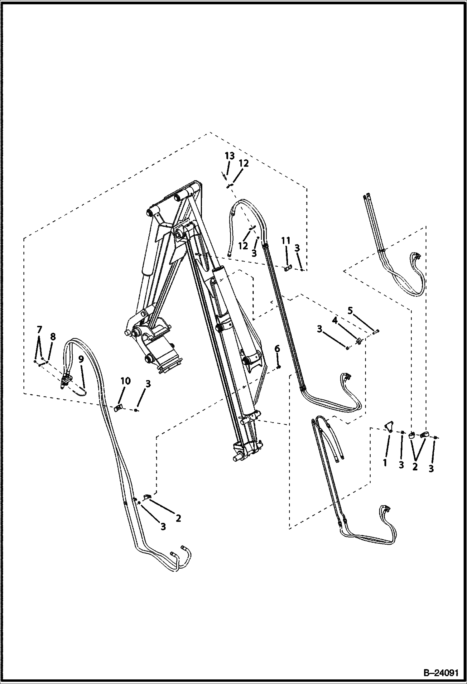 СХЕМА ГИДРАВЛИЧЕСКОЙ СИСТЕМЫ (ЦЕНТРАЛЬНАЯ ОБРАТНАЯ ЛОПАТА)