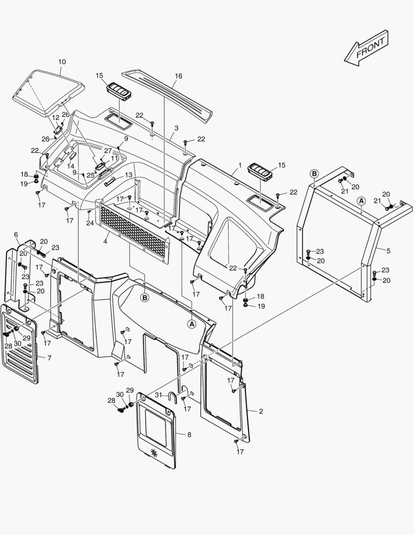 КРЫШКА В СБОРЕ - ЗАДНЯЯ