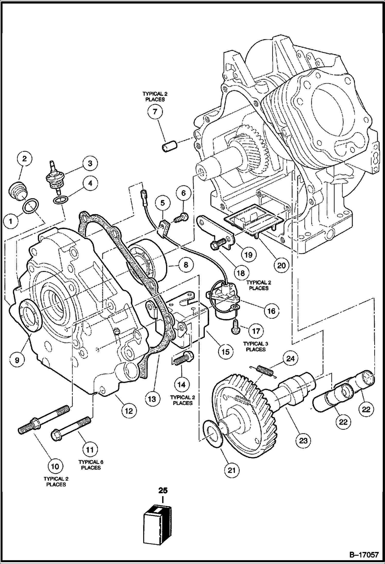 КРИВОШИПНАЯ КОРОБКА, РАСПРЕДЕЛИТЕЛЬНЫЙ ВАЛ И ДАТЧИК ДАВЛЕНИЯ МАСЛА (FE400 ДВИГАТЕЛЬ)