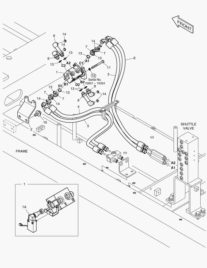 Схема ТРУБОПРОВОД СЕРВОУПРАВЛЕНИЯ - ИЗМЕНЕНИЕ РЕЖИМА(1)