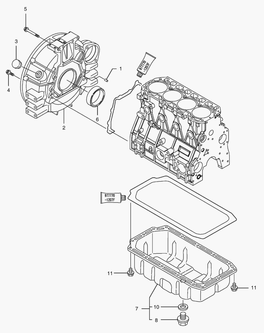 013 FLYWHEEL HOUSING & OIL PAN