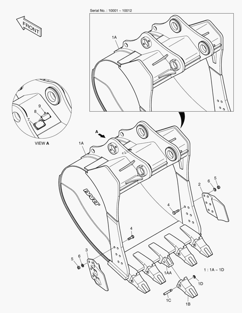 7110 BUCKET - 2.29гЋҐ(60`) - SIDE PIN