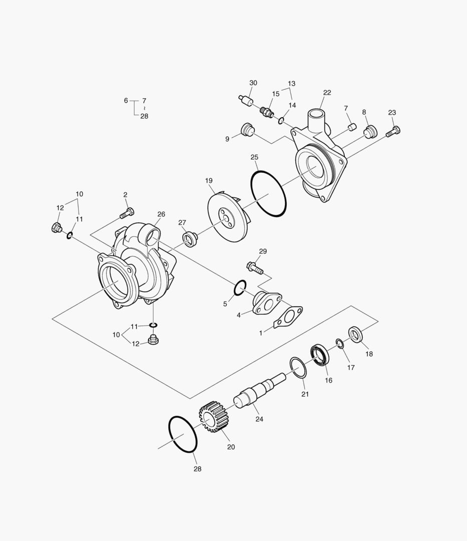 ВОДЯНАЯ ПОМПА В СБОРЕ(T-3)