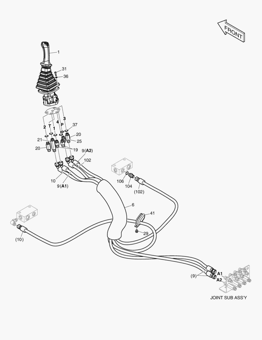 1380 PILOT PIPING(8) - JOYSTICK(L.H)