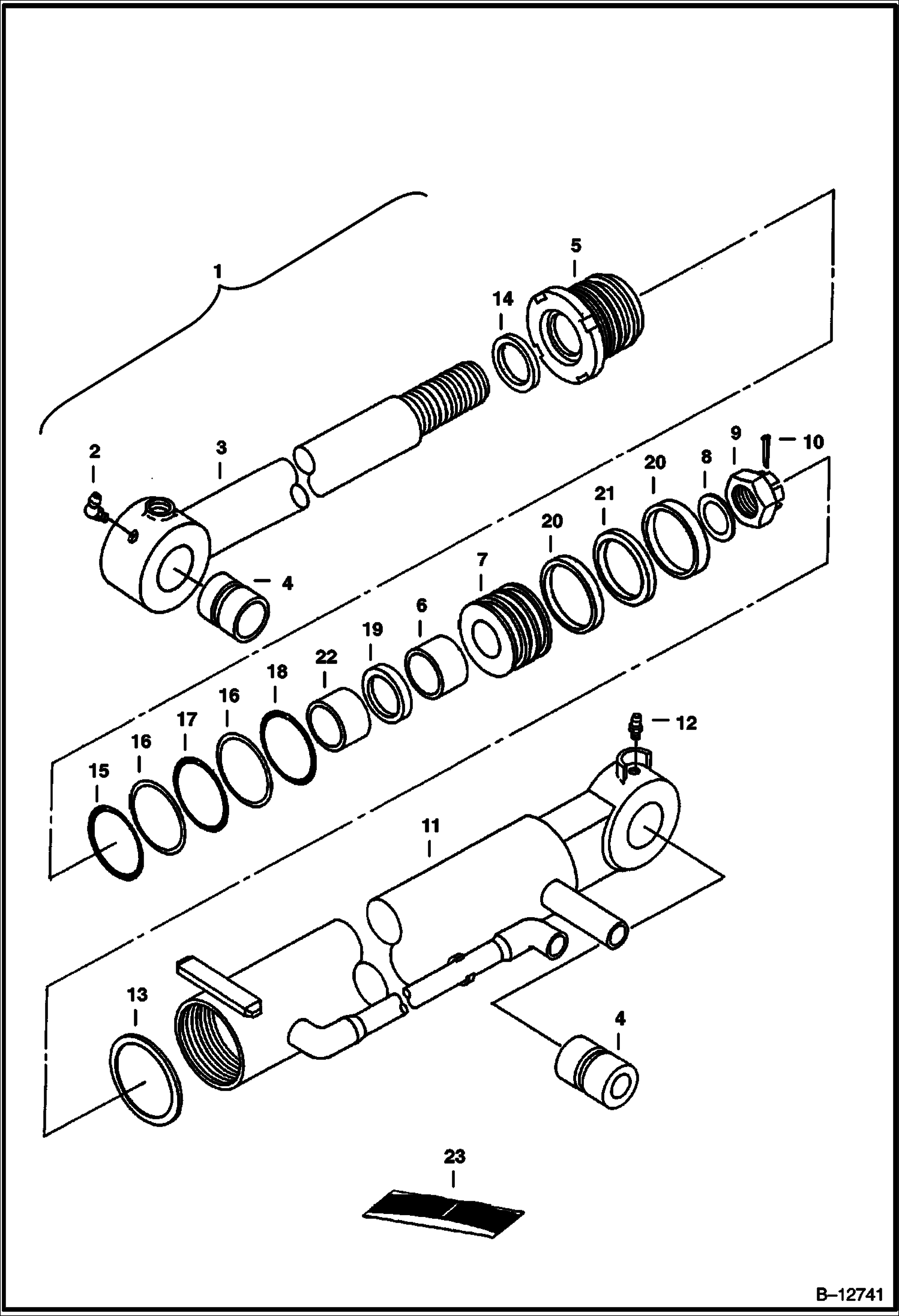 Схема ЦИЛИНДР СТРЕЛЫ (ИСХОДНОЕ ОБОРУДОВАНИЕ)