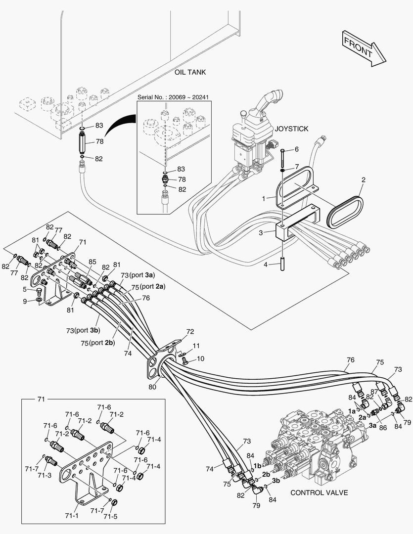 Схема ТРУБОПРОВОД СЕРВОУПРАВЛЕНИЯ - 3-Й РЫЧАГ