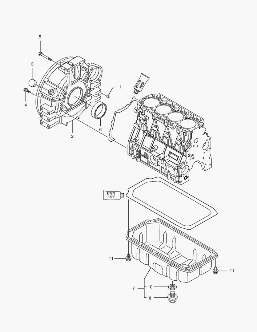 013 FLYWHEEL HOUSING & OIL PAN