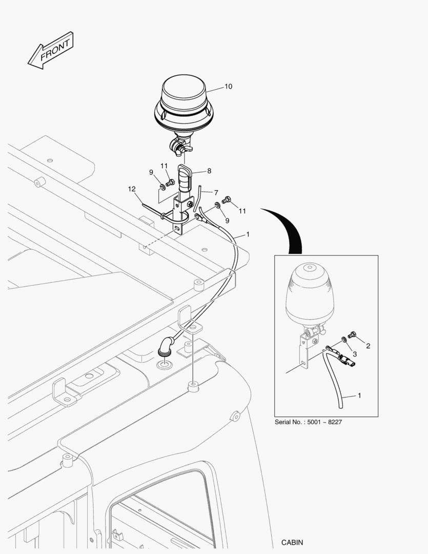 7470 ROTATING BEACON - WITH GUARD(ROPS)