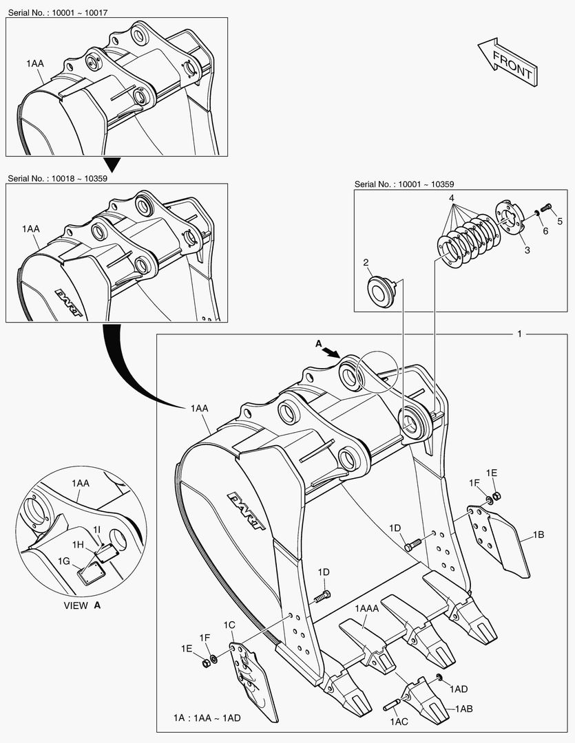 6980 BUCKET - 1.80гЋҐ(54`) - SIDE PIN