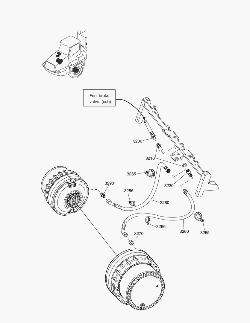 Схема G190-48 BRAKE SYSTEM FRONT AXLE [~8X0549]
