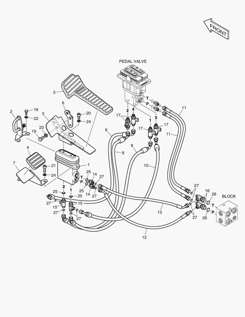ТРУБОПРОВОД СЕРВОУПРАВЛЕНИЯ - ПРЯМОЙ ВАЛ ХОДА