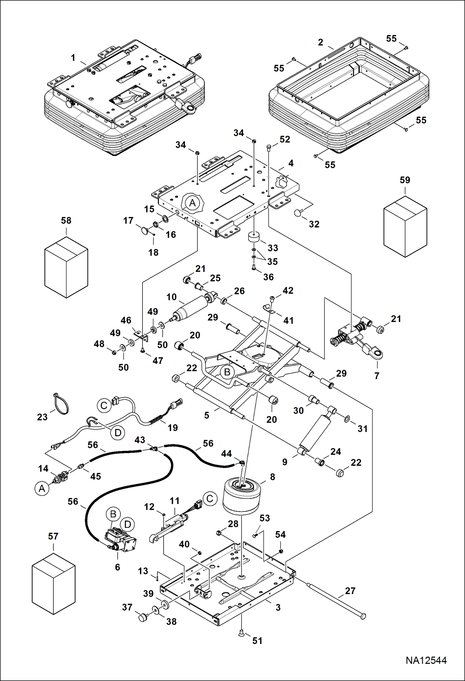 Схема PREMIUM СИДЕНЬЕ (ПОДВЕСКА В СБОРЕ)