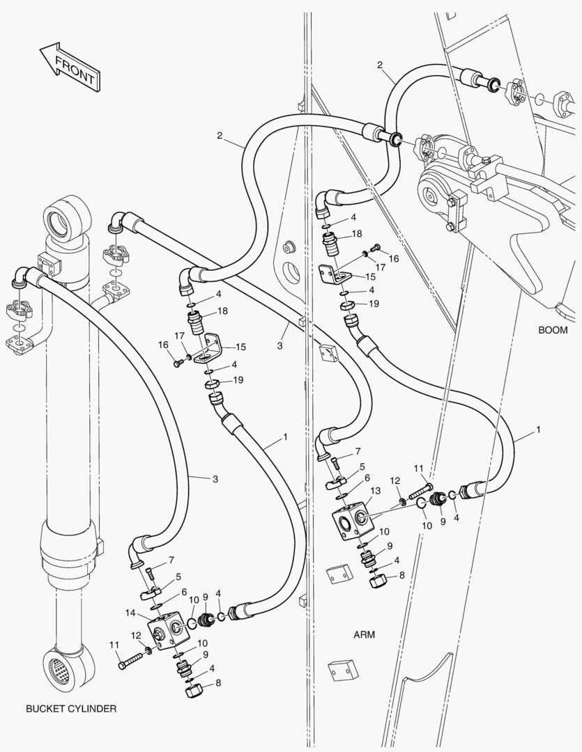 ГИДРОСИСТЕМА РУКОЯТИ - РУКОЯТЬ 3.5 м(ГРЕЙФЕРНЫЙ КОВШ)