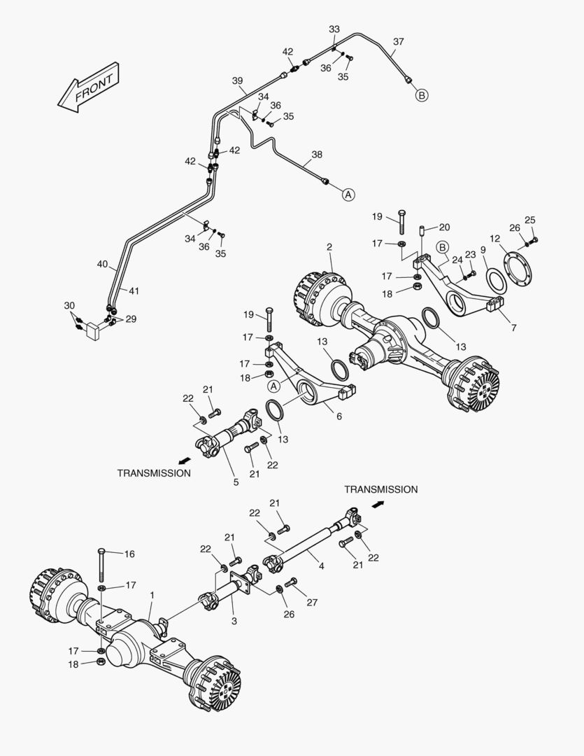 1160 AXLE & DRIVE SHAFT-SUPER MAX. TRAC