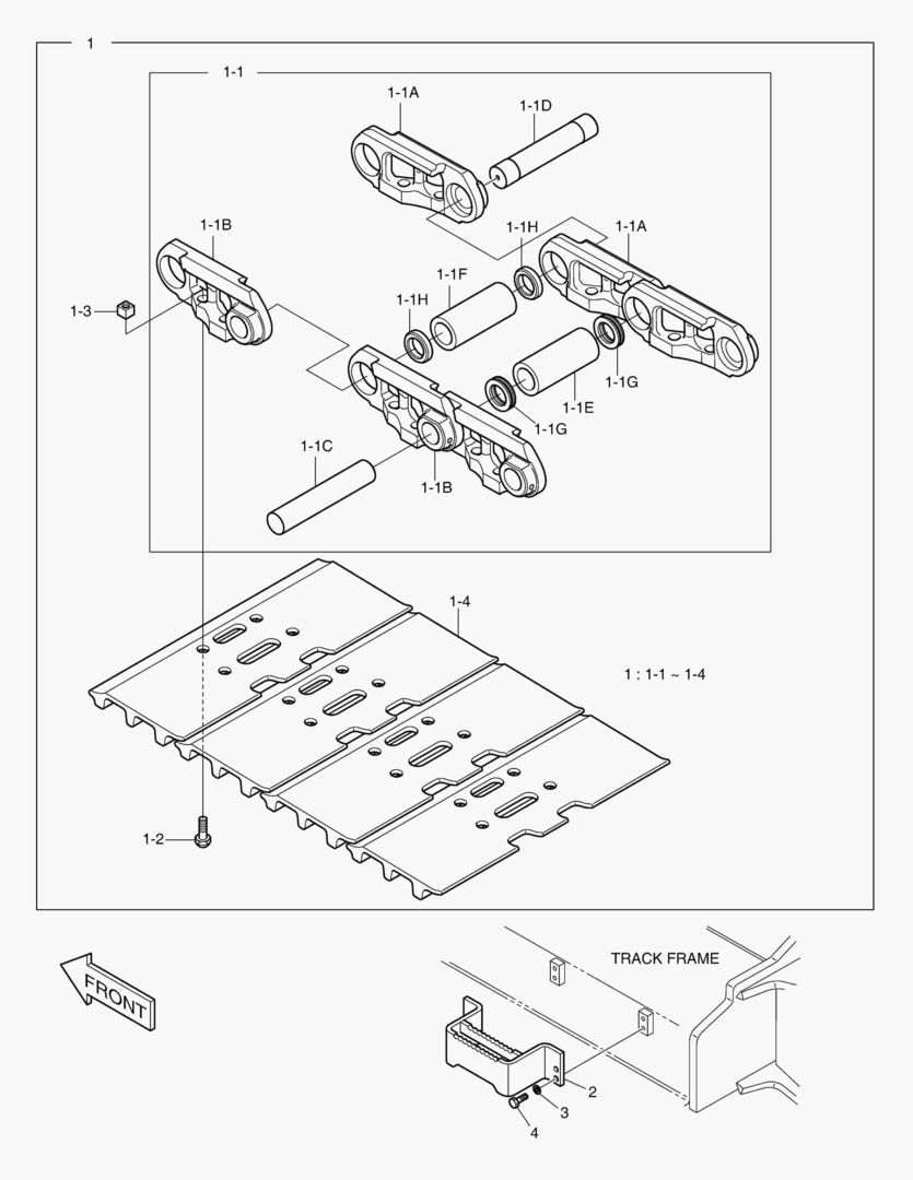БАШМАК ГУСЕНИЦЫ В СБОРЕ - 850G