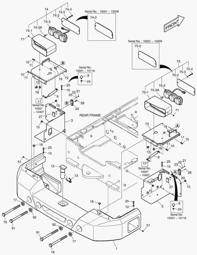 1490 COUNTER WEIGHT & REAR LAMP