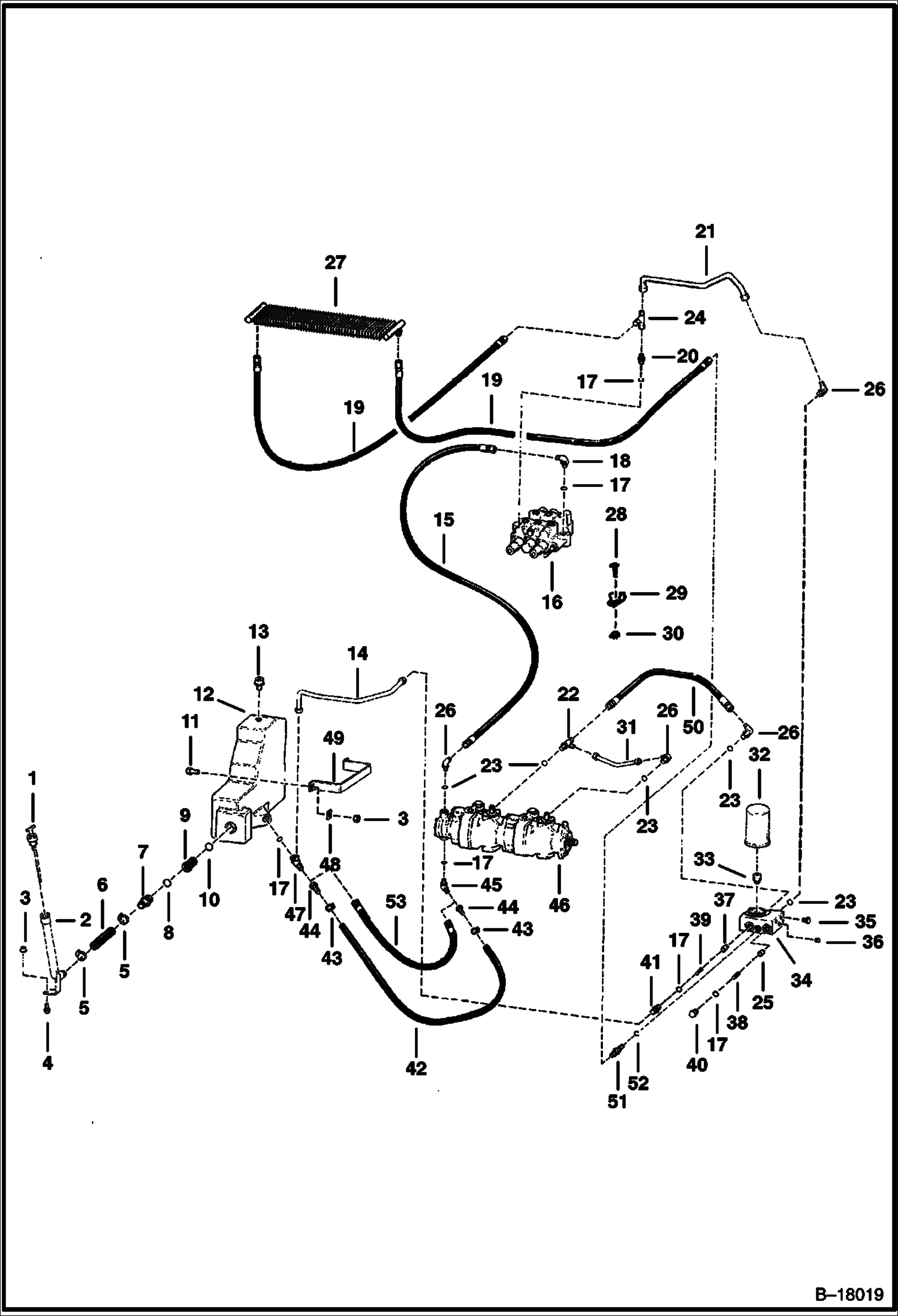 СХЕМА ГИДРОСТАТИЧЕСКОЙ СИСТЕМЫ (СЕРИЙНЫЙ НОМЕР 13915 И ВЫШЕ)