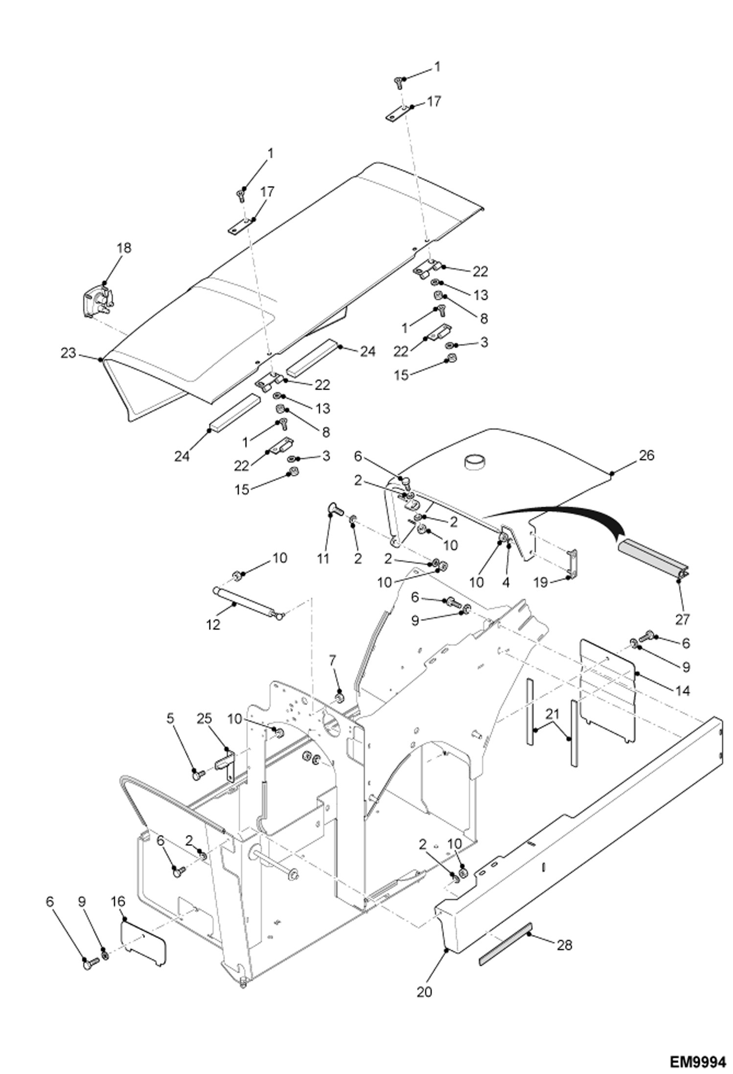 КРЫШКА ДВИГАТЕЛЯ (СЕРИЙНЫЙ НОМЕР 362812021 И ВЫШЕ, 362912021 И ВЫШЕ)