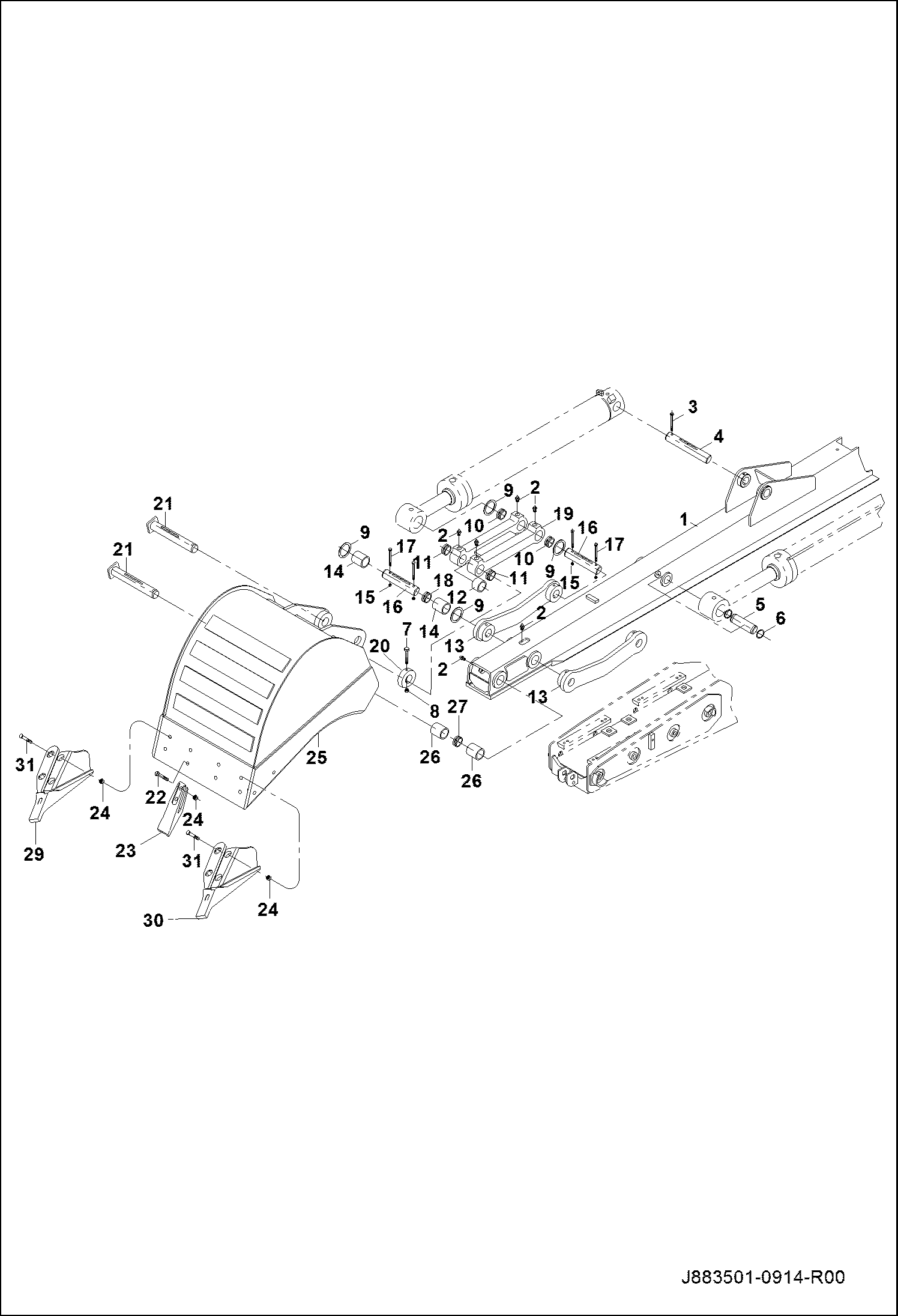 УДЛИНЕННАЯ РУКОЯТЬ И ДЕТАЛИ ДЛЯ СОЕДИНЕНИЯ КОВША