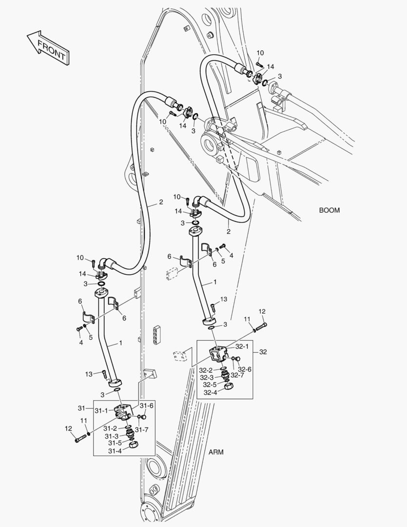 7050 ARM PIPING - ONE & TWO WAY(ARM 3.95m)