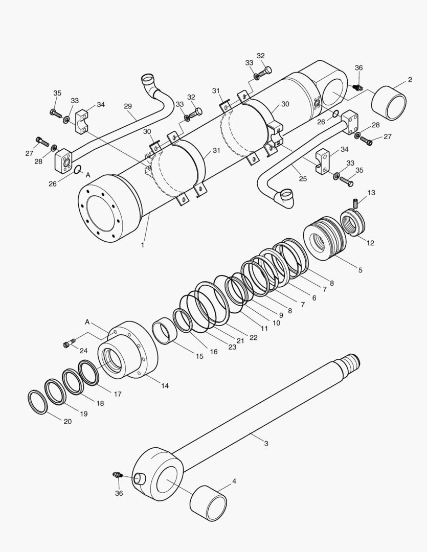 ЦИЛИНДР КОВША-7 м РУКОЯТЬ