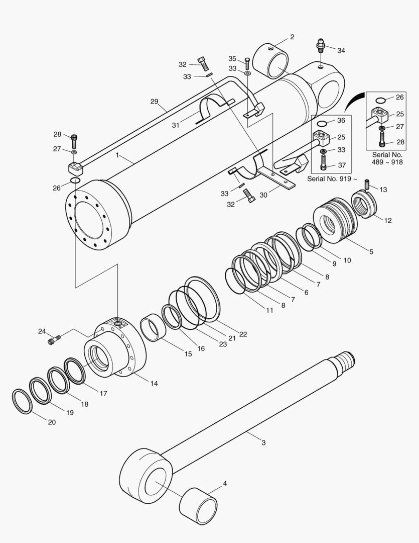 ЦИЛИНДР СТРЕЛЫ(ЛЕВОСТОРОННИЙ)-E.D