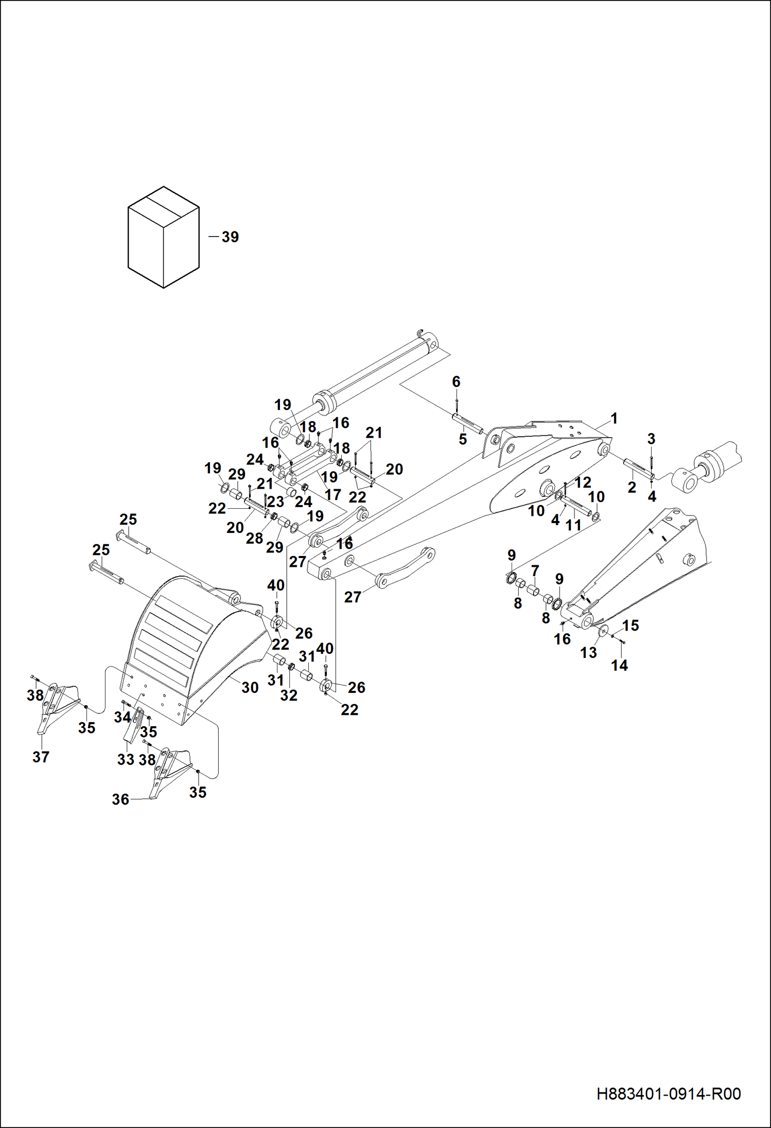 СТАНДАРТНЫЙ РЫЧАГ ПЕРЕКЛЮЧЕНИЯ И ДЕТАЛИ ДЛЯ СОЕДИНЕНИЯ КОВША