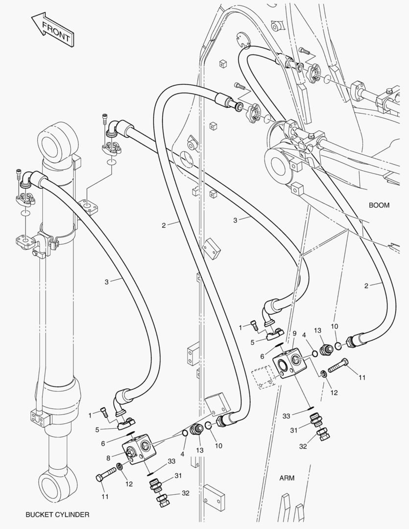 ГИДРОСИСТЕМА РУКОЯТИ - ГРЕЙФЕРНЫЙ КОВШ РУКОЯТЬ 2.5 м