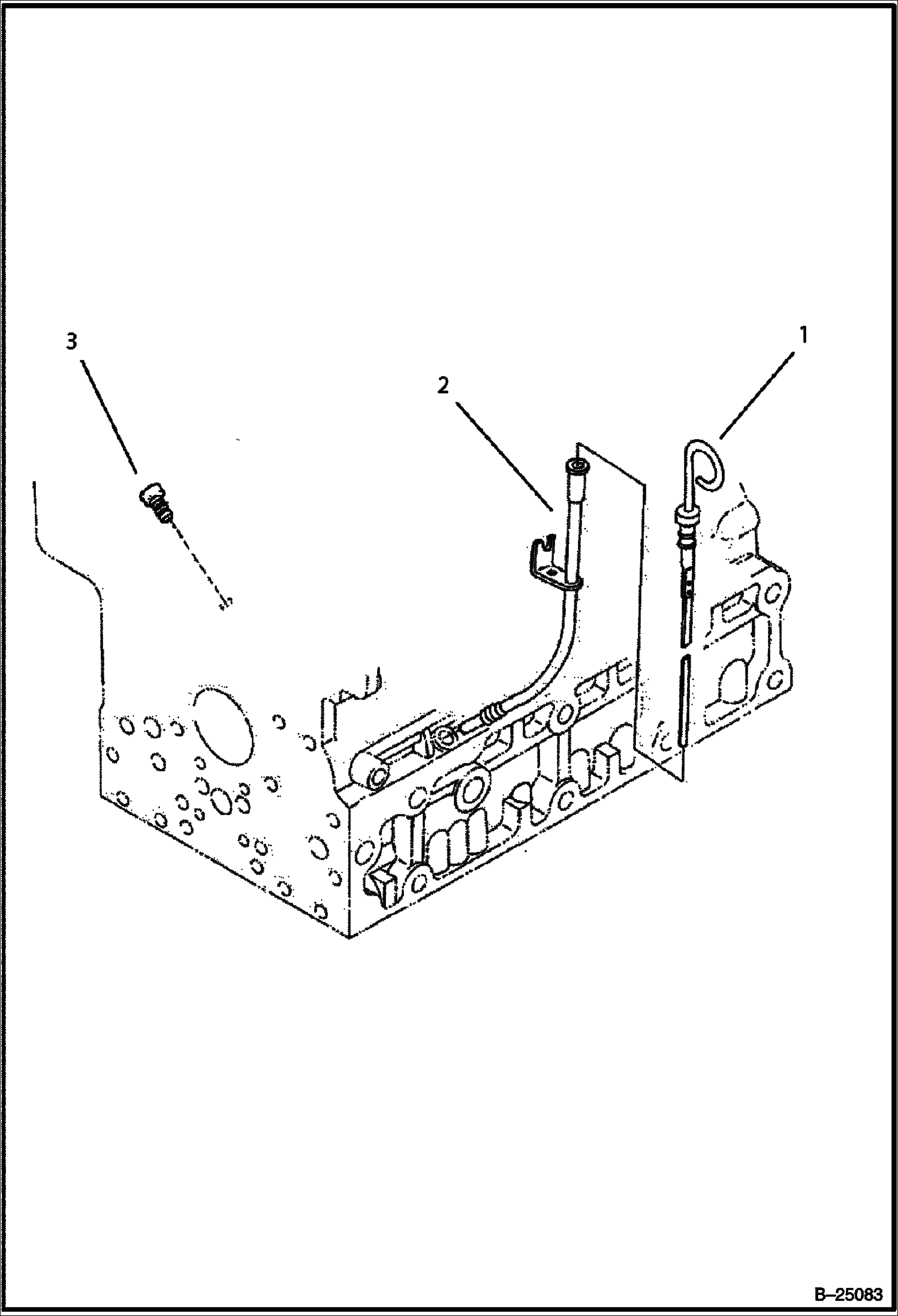 ЩУП ДЛЯ ПРОВЕРКИ УРОВНЯ МАСЛА И НАПРАВЛЯЮЩАЯ ВТУЛКА (TIER II) (СЕРИЙНЫЙ НОМЕР 5732 11001 И ВЫШЕ)